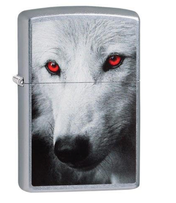 Bật lửa zippo in hình chó sói của Mỹ - Mẫu zippo khắc lazer