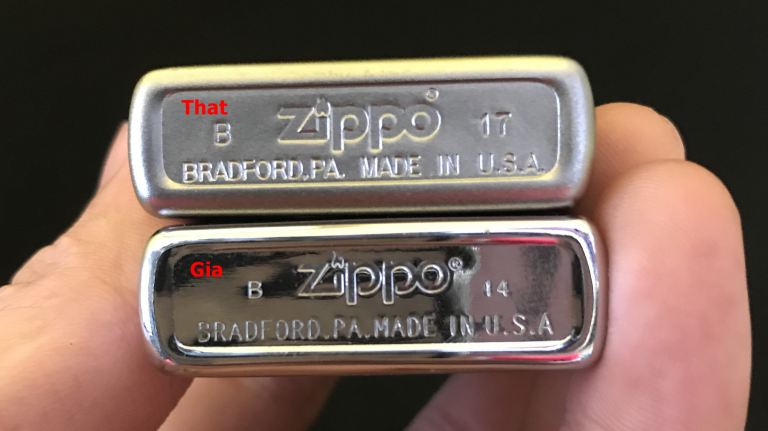 mộc đáy zippo thật giả