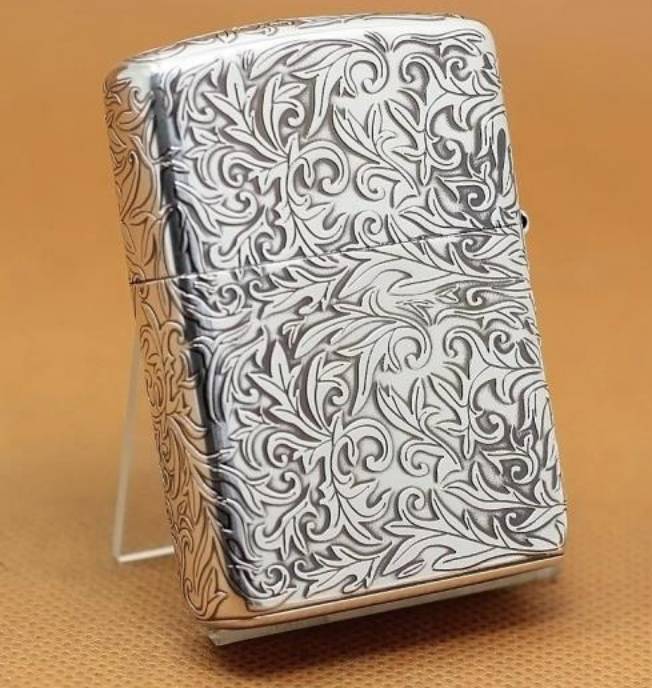 zippo chính hãng bạc giới hạn hoa văn 1