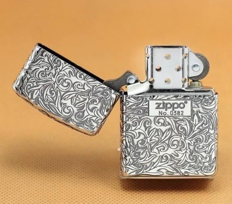 bật lửa zippo bạc giới hạn hoa văn