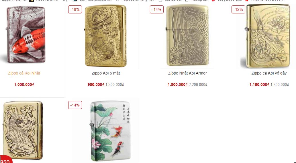 zippo japan cá koi