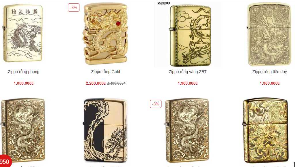 zippo rồng vàng châu á