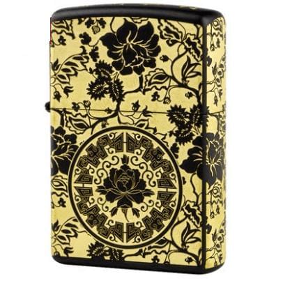 Zippo hoa mẫu đơn vàng phú quý