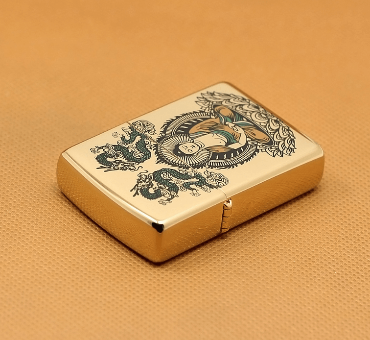 Zippo Phật mạ vàng 24k 7