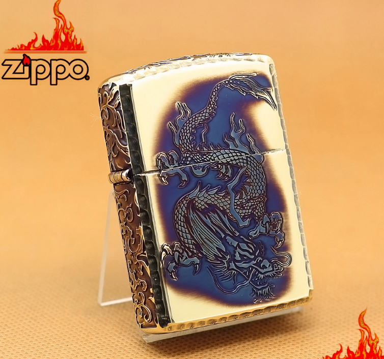 Zippo Armor copper rồng hoa văn dập nổi 5 mặt 1