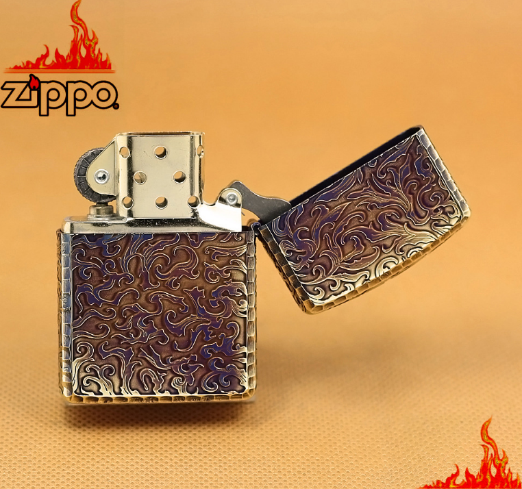 Zippo Armor copper rồng hoa văn dập nổi 5 mặt 2