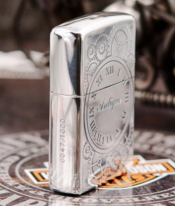 Zippo đồng hồ số Lã Mã bạc giới hạn 1000 con
