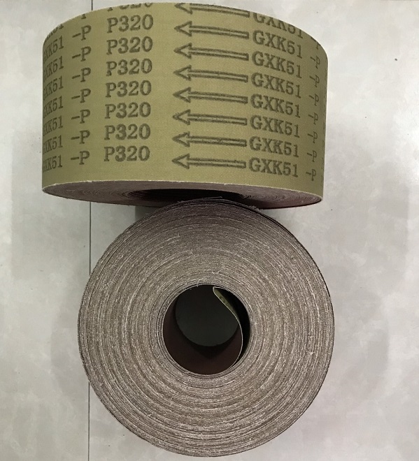 Vải nhám cuộn nền vải cứng, kích thước100mmx45m, độ nhám P320,Mã GKX51