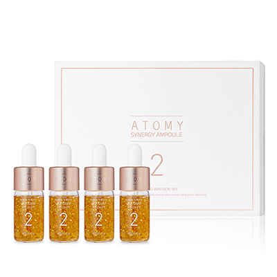 Atomy Synergy Ampoule 24K Gold Infusion Set - Bộ tinh chất vàng 24K tăng đàn hồi và nâng cơ Atomy
