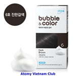 Dầu gội nhuộm tóc màu nâu đậm - Atomy Bubble & Color 6