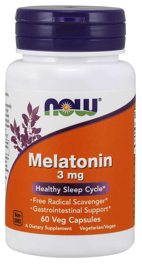 [DATE 6/2024] VEGAN - Viên uống hỗ trợ giấc ngủ NOW FOODS Melatonin 3mg 60 Viên dành cho người ăn Chay