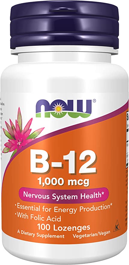 [DATE 10/2024] VEGAN – Bổ Sung Vitamin B12 1000mcg ,Folic Acid dạng viên ngậm hãng NOW