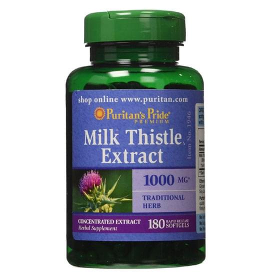 [Date 08/2023]KHÔNG VEGAN - Hỗ trợ cho gan Milk Thistle 1000mg Puritan Pride 180 viên