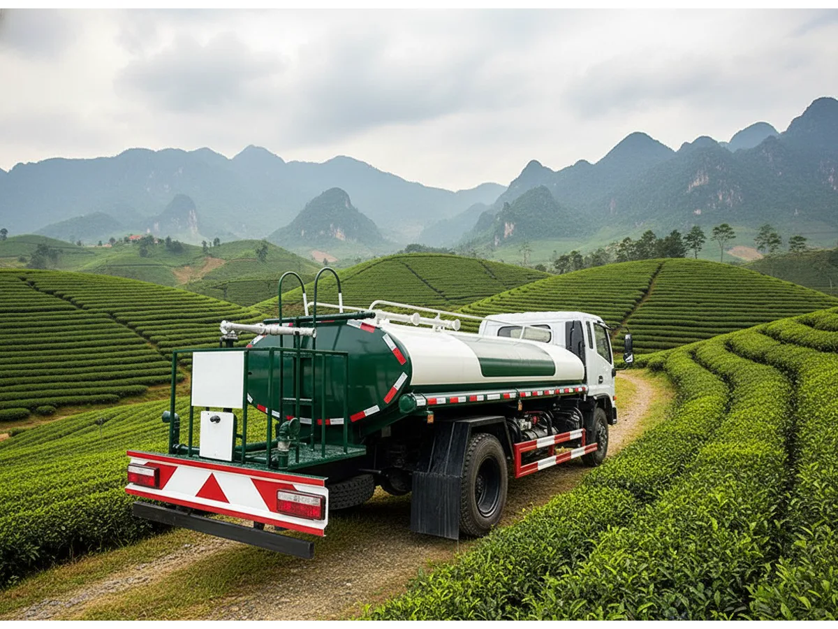 Hệ thống vòi phun đa năng của xe rửa đường Dongfeng 8 khối