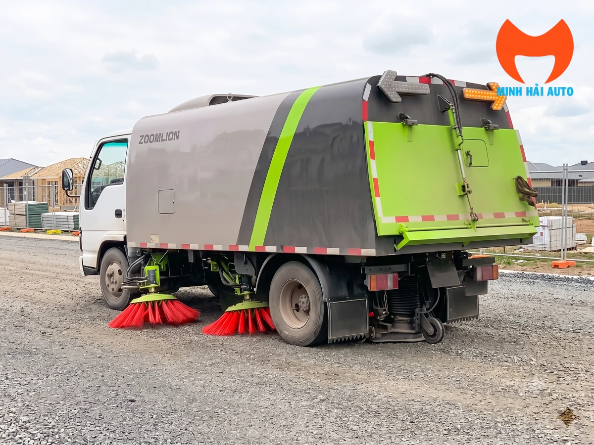 Thùng chứa rác và hệ thống bầu lọc bụi khô xe quét Zoomlion 4.5 khối