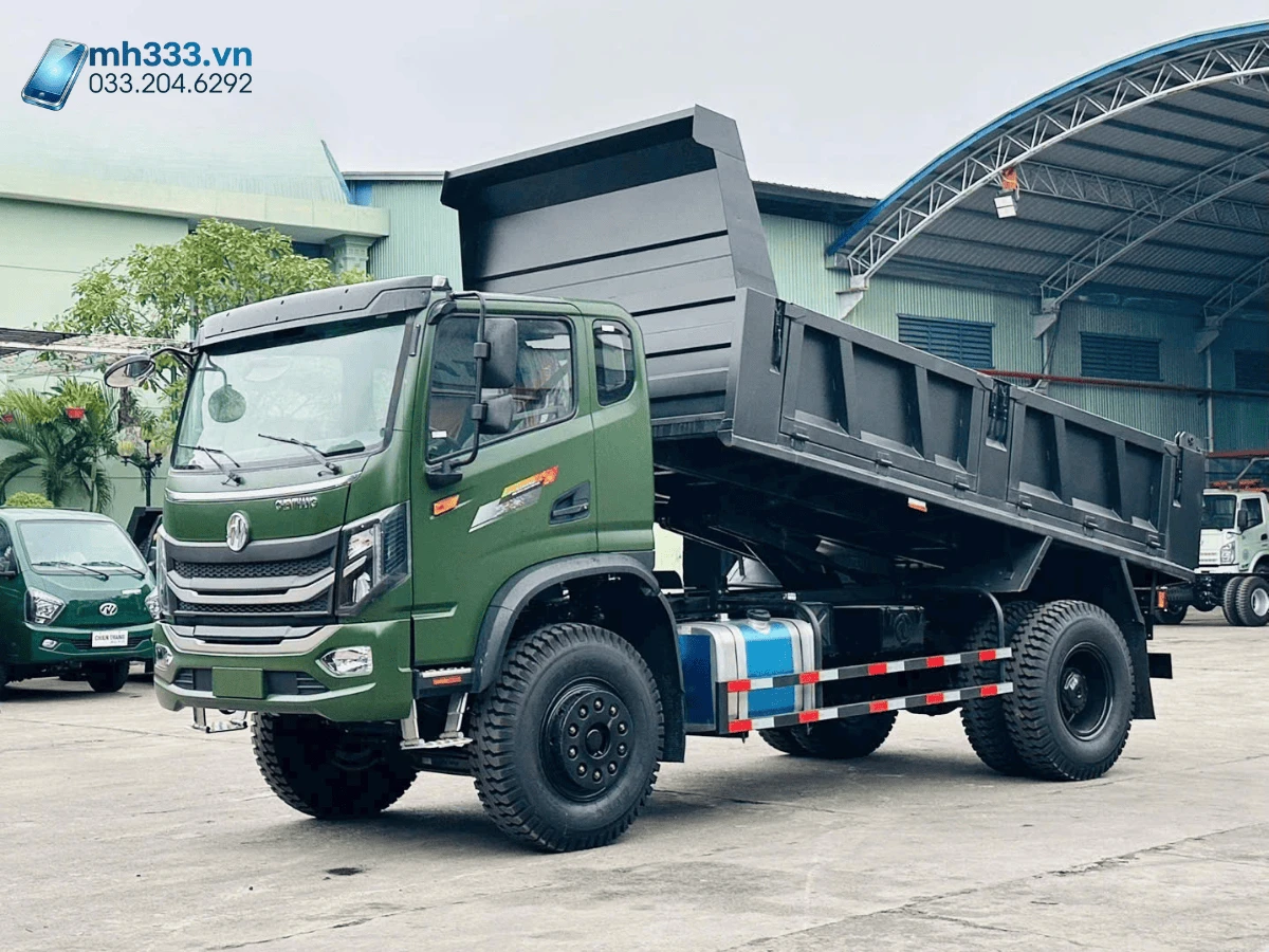 Kết cấu thùng ben vuông vức thể tích 6.6 khối cùng ty ben thủy lực xe ben 8 tấn Chiến Thắng