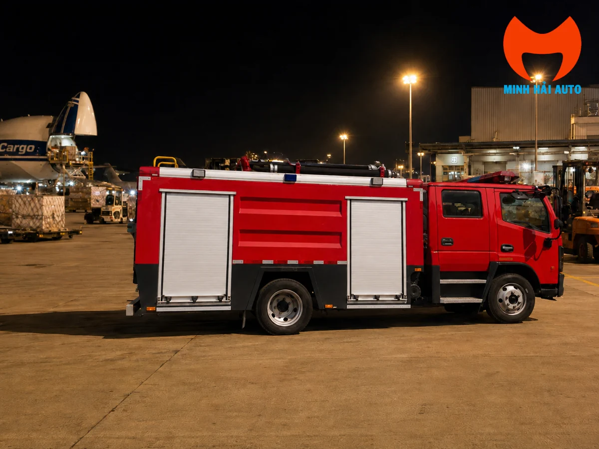 Khoang thiết bị hai bên xe cứu hỏa Dongfeng