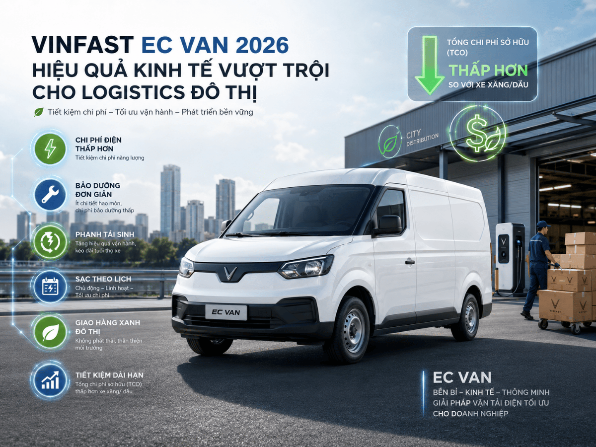 Bài toán kinh tế xe tải van điện VinFast cho logistics đô thị