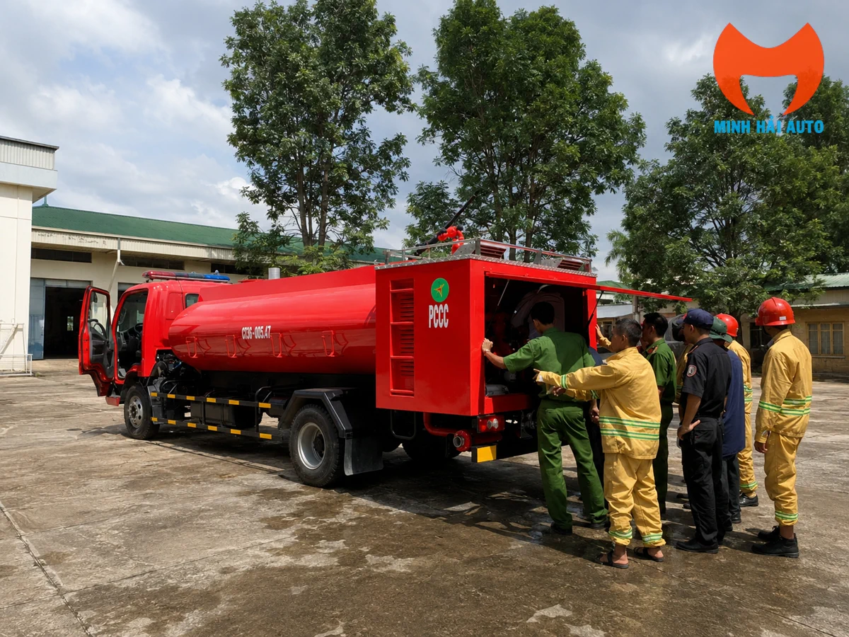 Hướng dẫn vận hành và bàn giao xe cứu hỏa cho đội PCCC