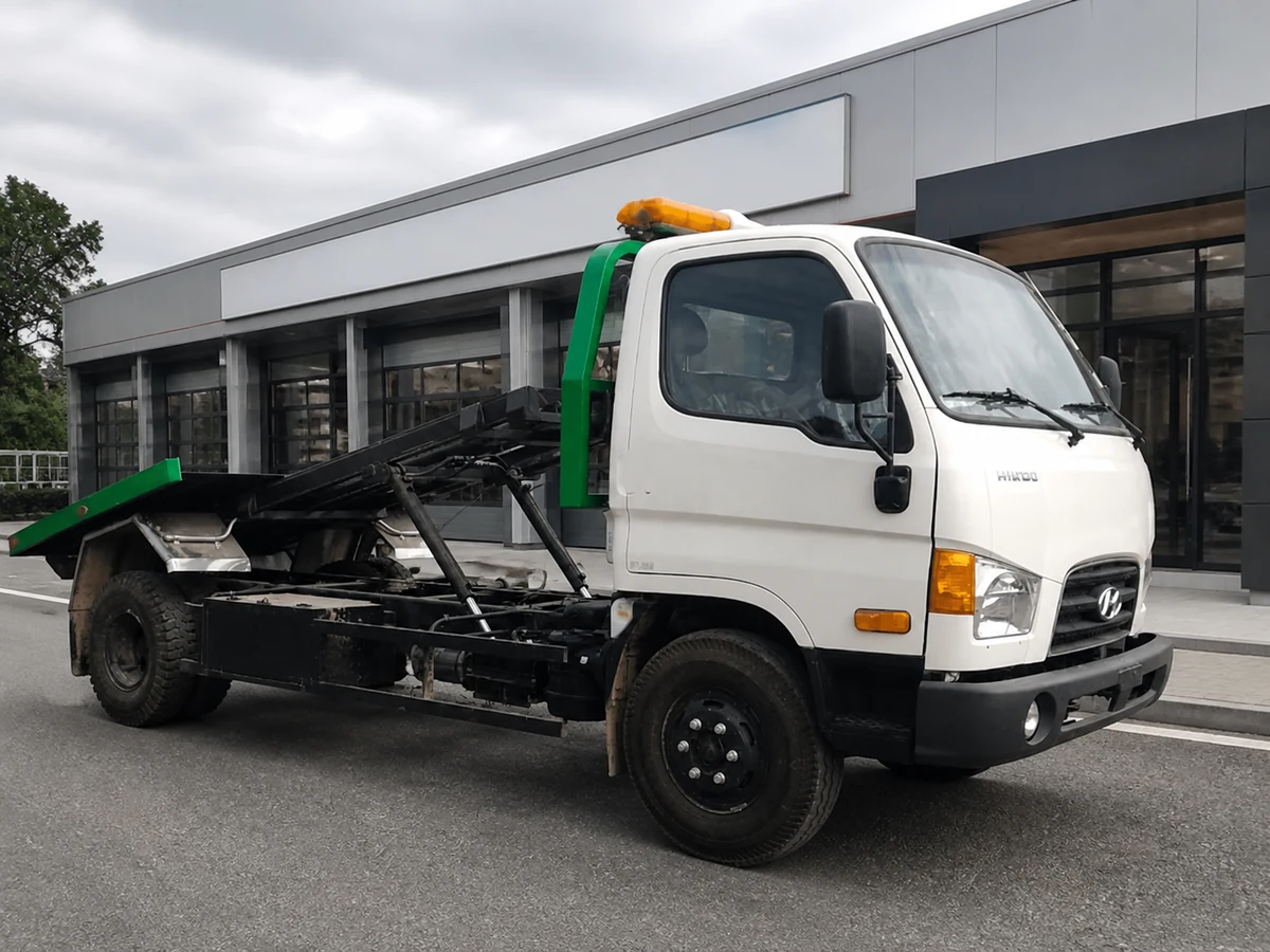 Xe cứu hộ giao thông Hino sàn trượt trên đường phố