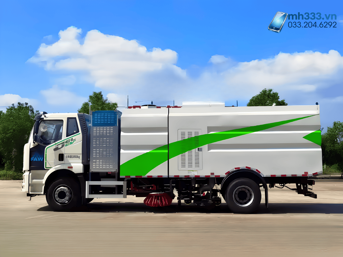 Bảng điều khiển điện tử một nút bấm hiện đại bên trong cabin xe quét hút bụi 15 khối.