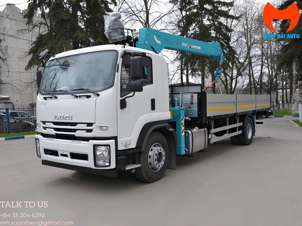 Bảng tải nhanh của cẩu tự hành 6 tấn HLC-7016 hiển thị sức nâng ở mọi tầm với.