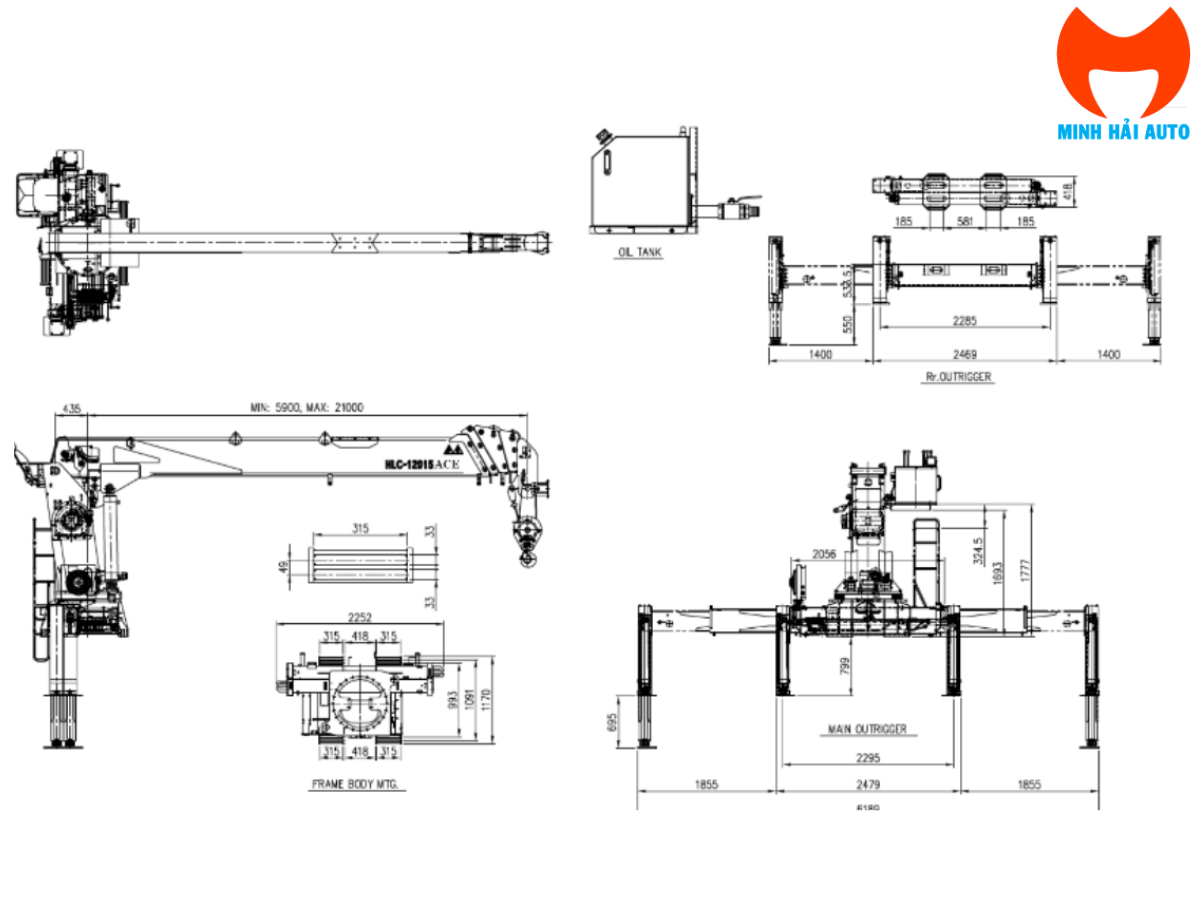 Biểu đồ tải trọng cẩu hyundai 15 tấn
