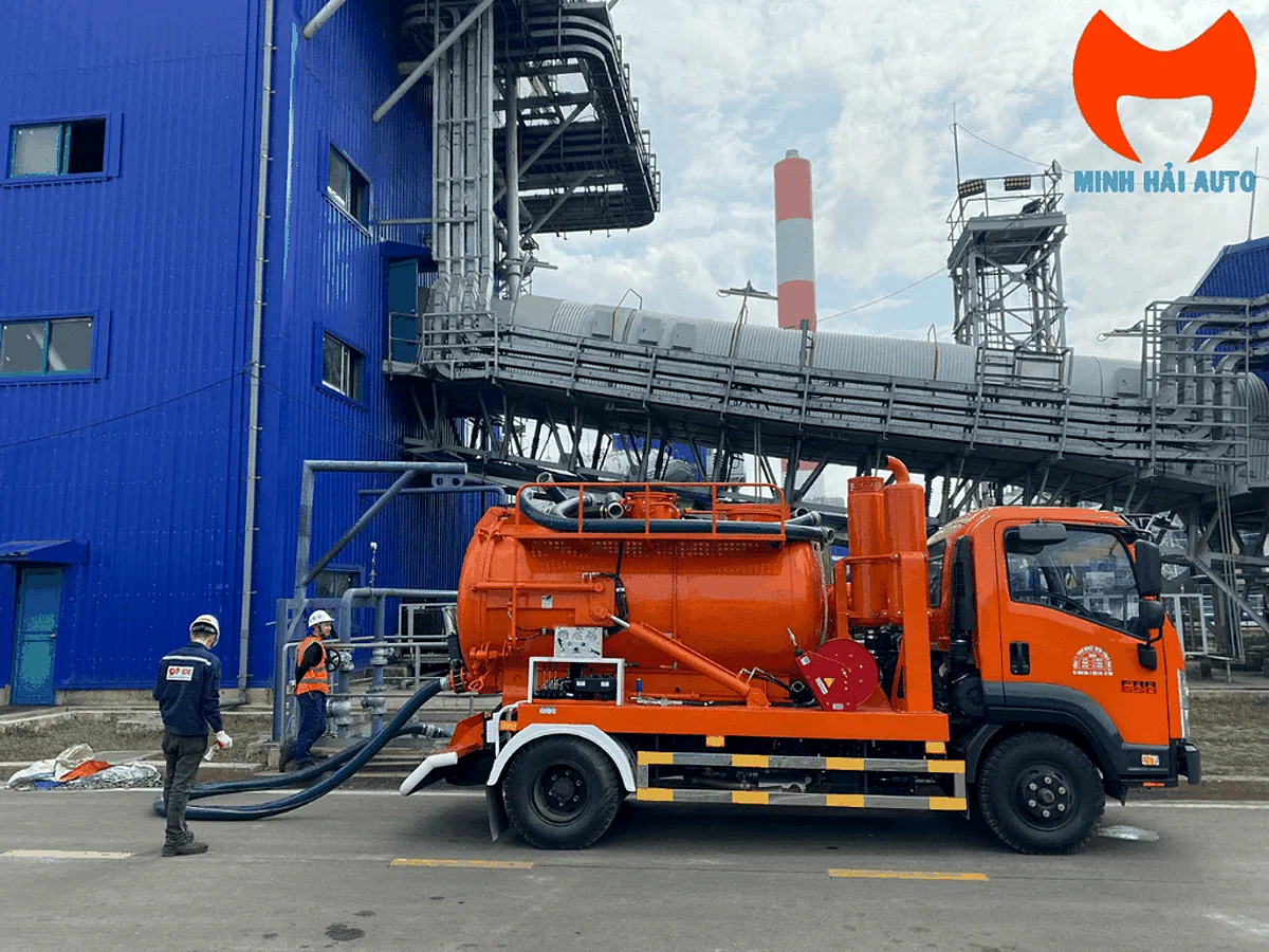 Bố trí ống hút tro bay công nghiệp cho xe hút tro bay 4 khối