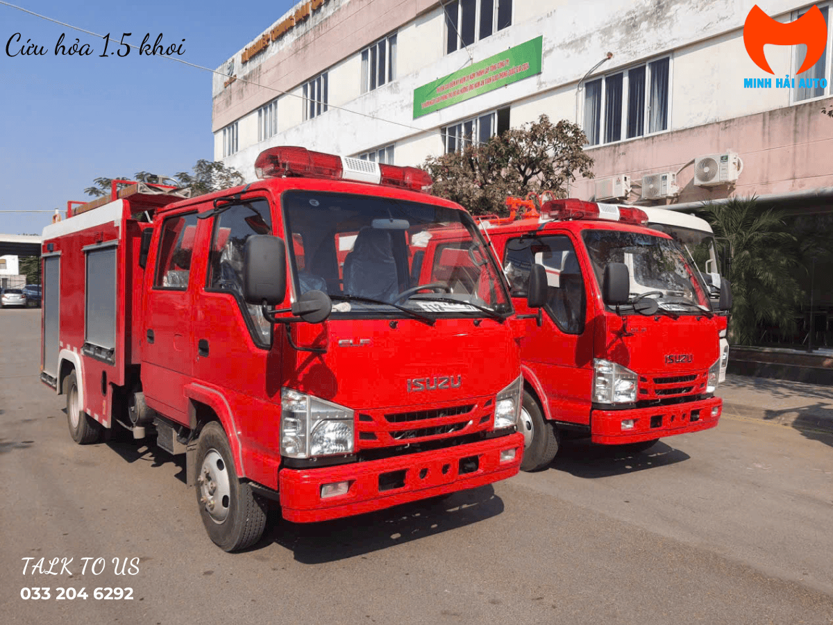 Các khoang chứa thiết bị PCCC trên xe cứu hỏa 1.5 khối.