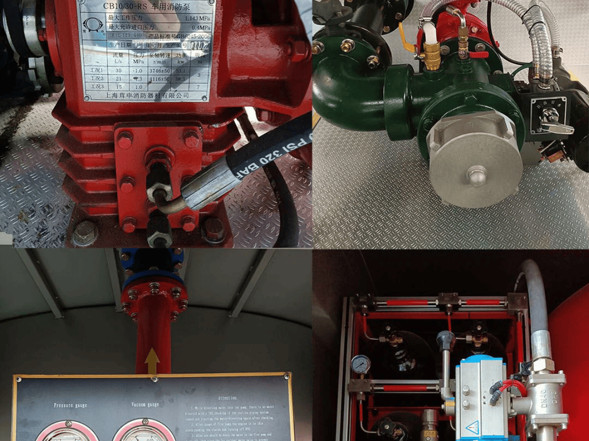 Can canh bom chua chay XIONGZHEN CB1030 tren xe cuu hoa Isuzu 5 khoi