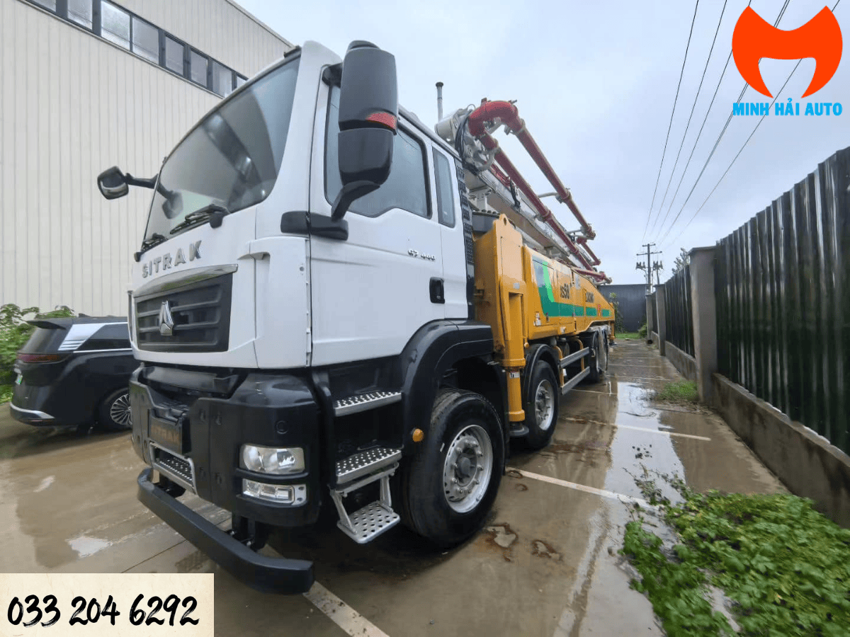 Cận cảnh hệ thống bơm van S công nghệ cao trên xe bơm bê tông 58m.