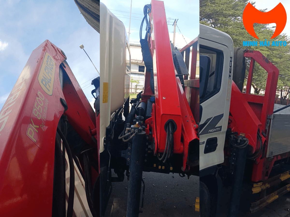 Cẩu robot 3 tấn Palfinger PK8500 đang làm việc hiệu quả tại công trường.