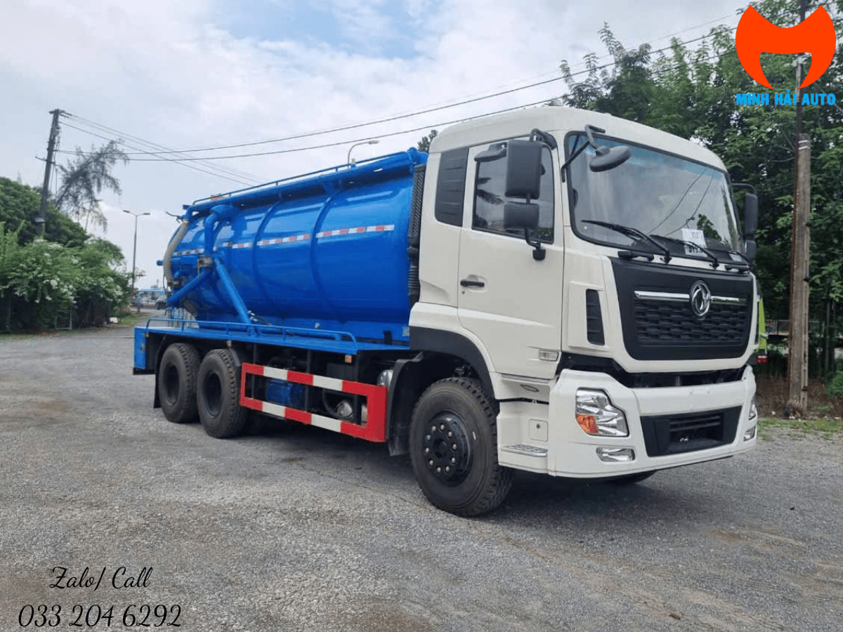 Chi tiết hệ thống bơm và van điều khiển của xe thông hút bể phốt 6 khối.