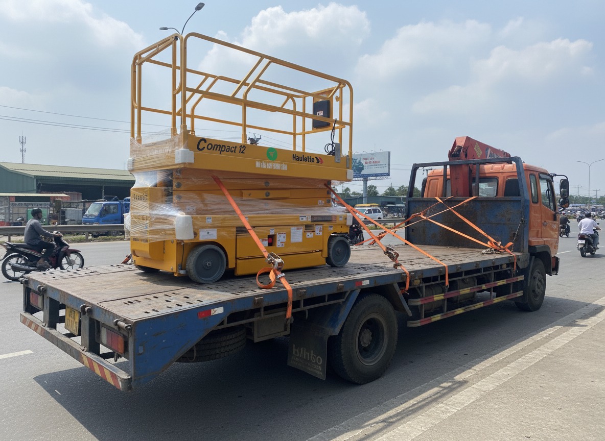  xe nâng người cắt kéo 12m Haulote