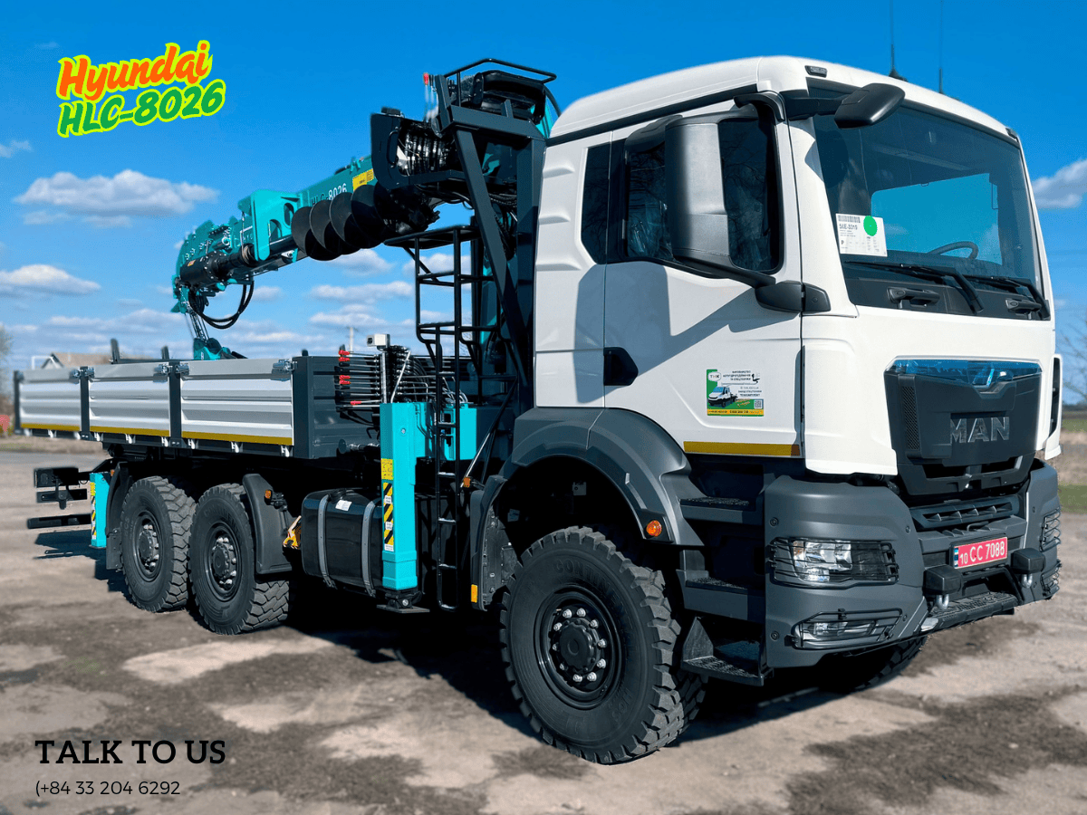 Xe Tải Gắn Cẩu Khoan Lỗ Chuyên Dụng Hyundai Everdigm HLC-8026A