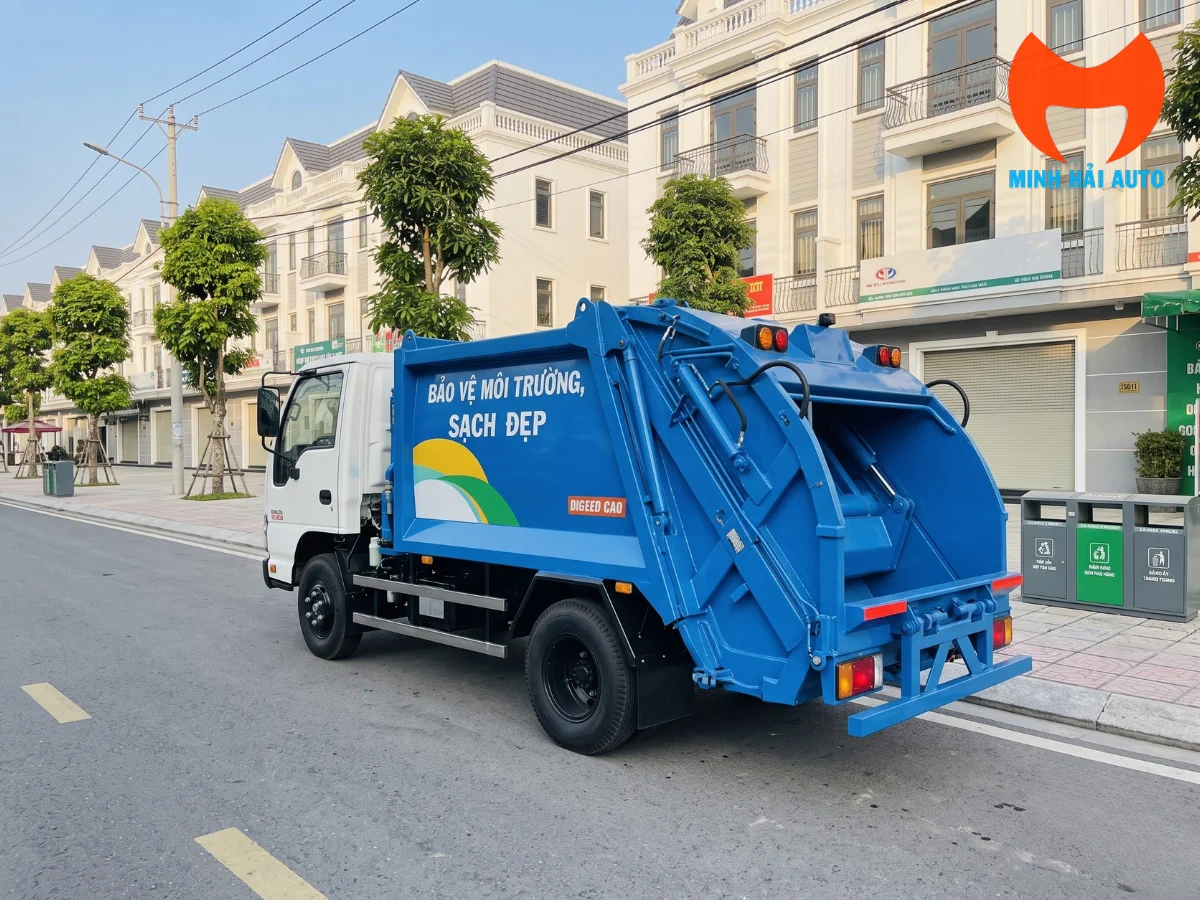 Cụm cuốn ép phía sau xe ép rác Isuzu