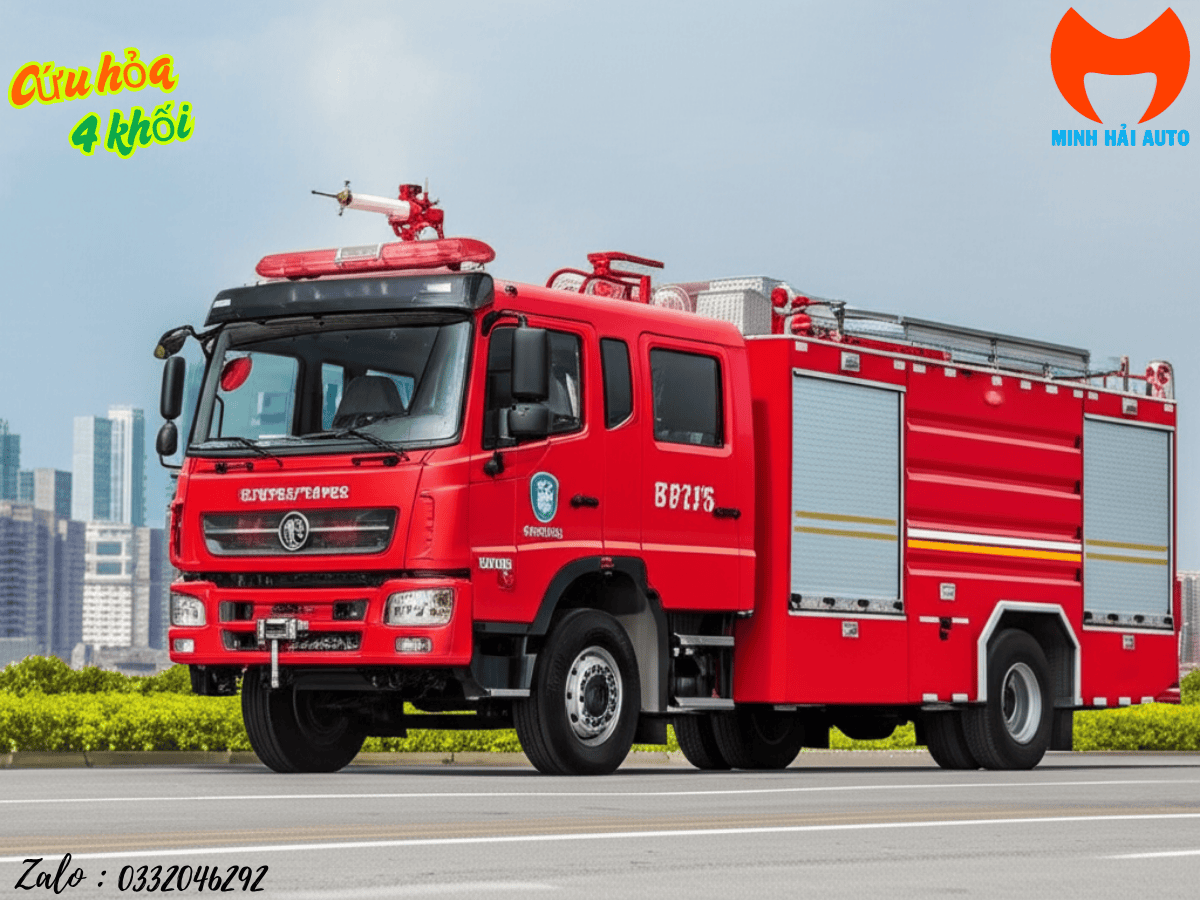 Hệ thống bơm và lăng giá của xe cứu hỏa Dongfeng 4 khối