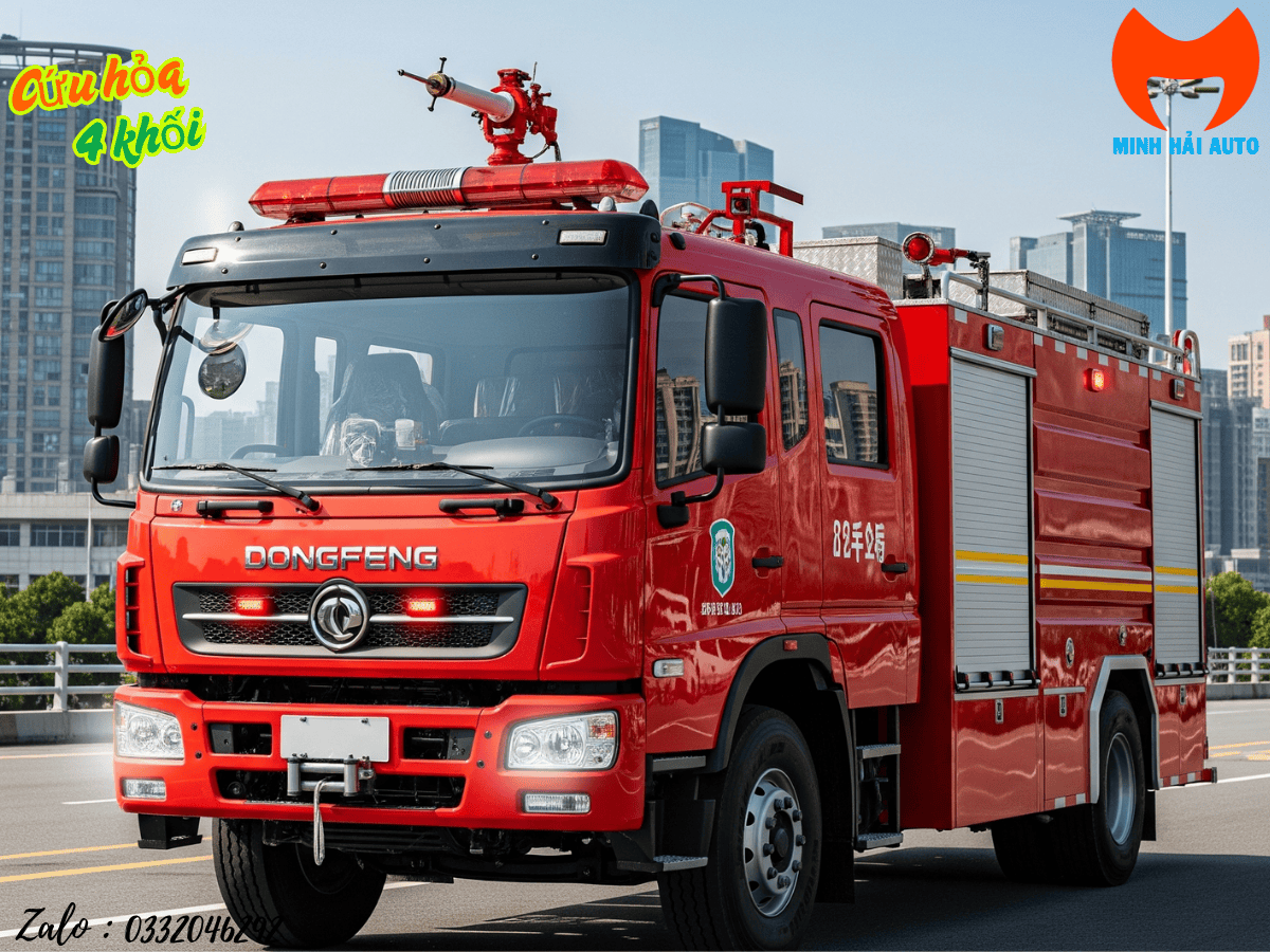 Xe cứu hỏa Dongfeng 4 khối nhập khẩu đồng bộ