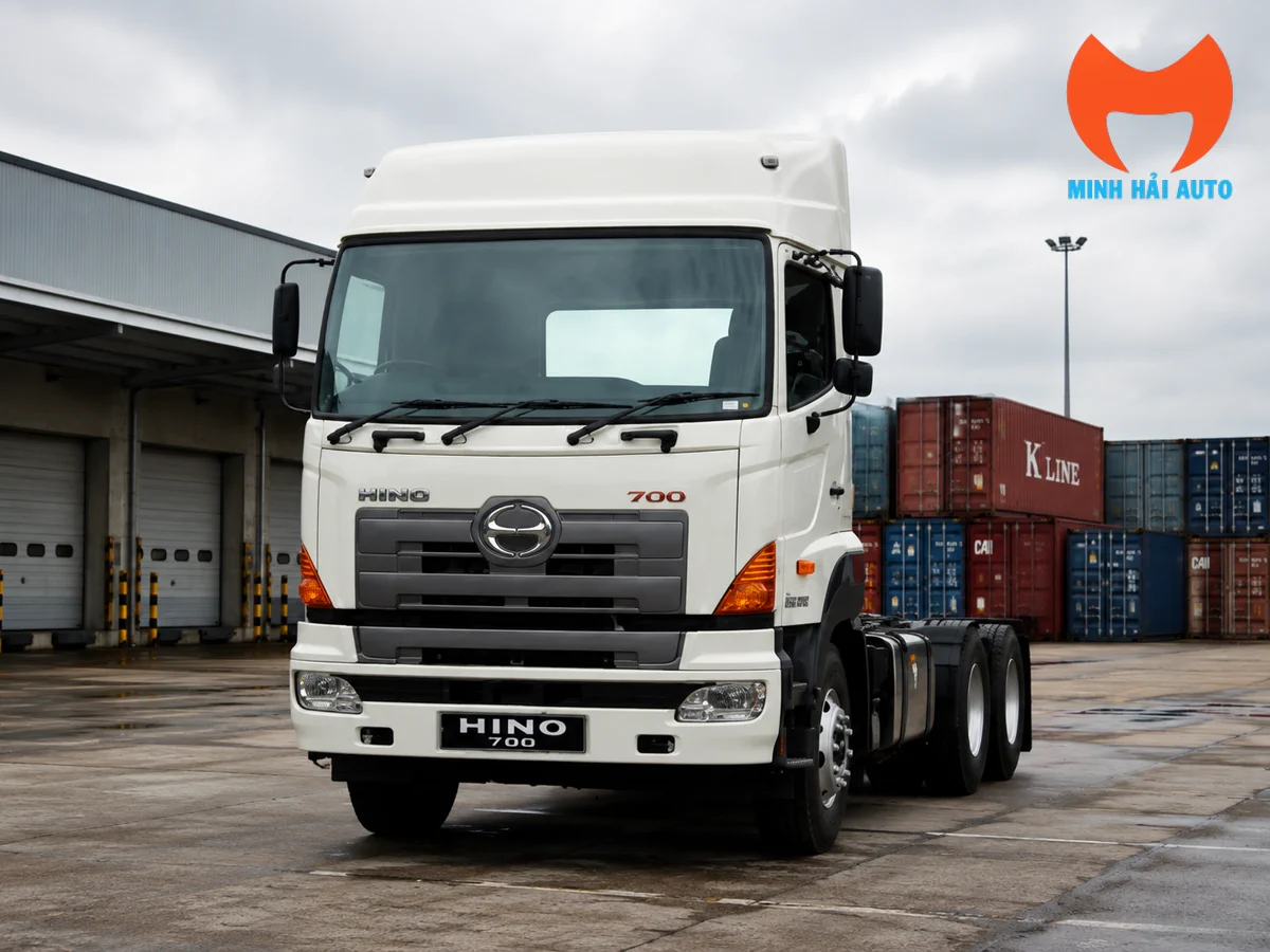 Đầu kéo Hino 700 6x4 SS1EKVA tại bãi container