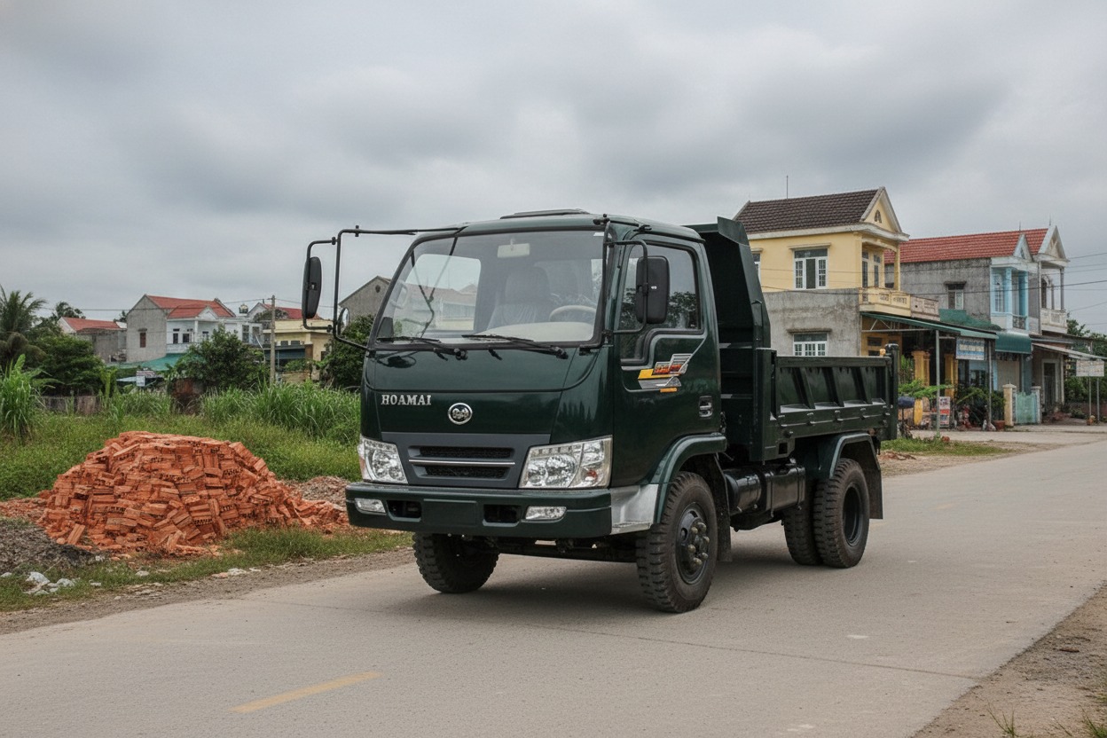 Động cơ 490QZL turbo tăng áp mạnh mẽ của xe ben 2.35 tấn