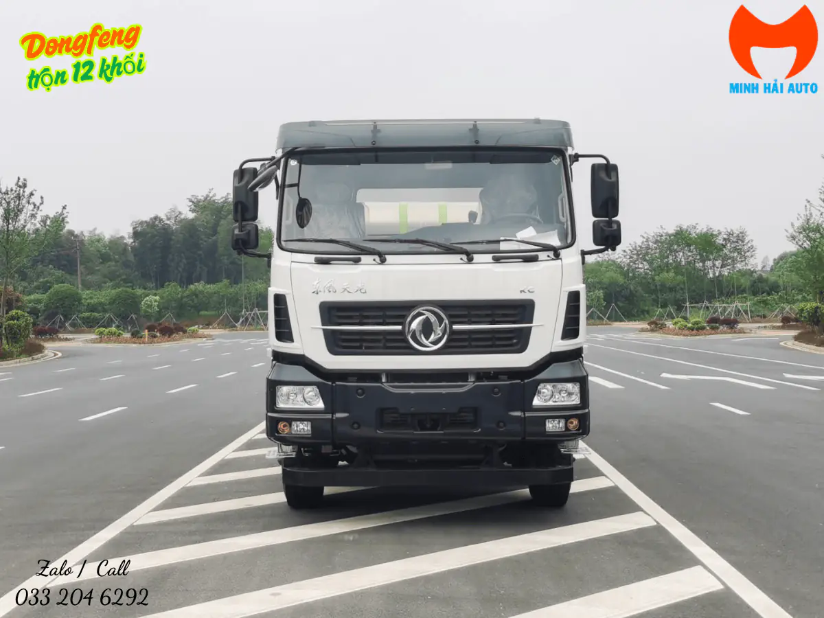 Cabin xe trộn bê tông Dongfeng nhìn từ phía trước