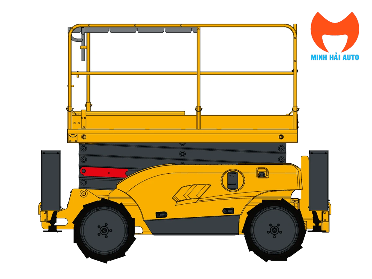 Hình nhìn ngang Haulotte COMPACT 12 DX khi thu gọn