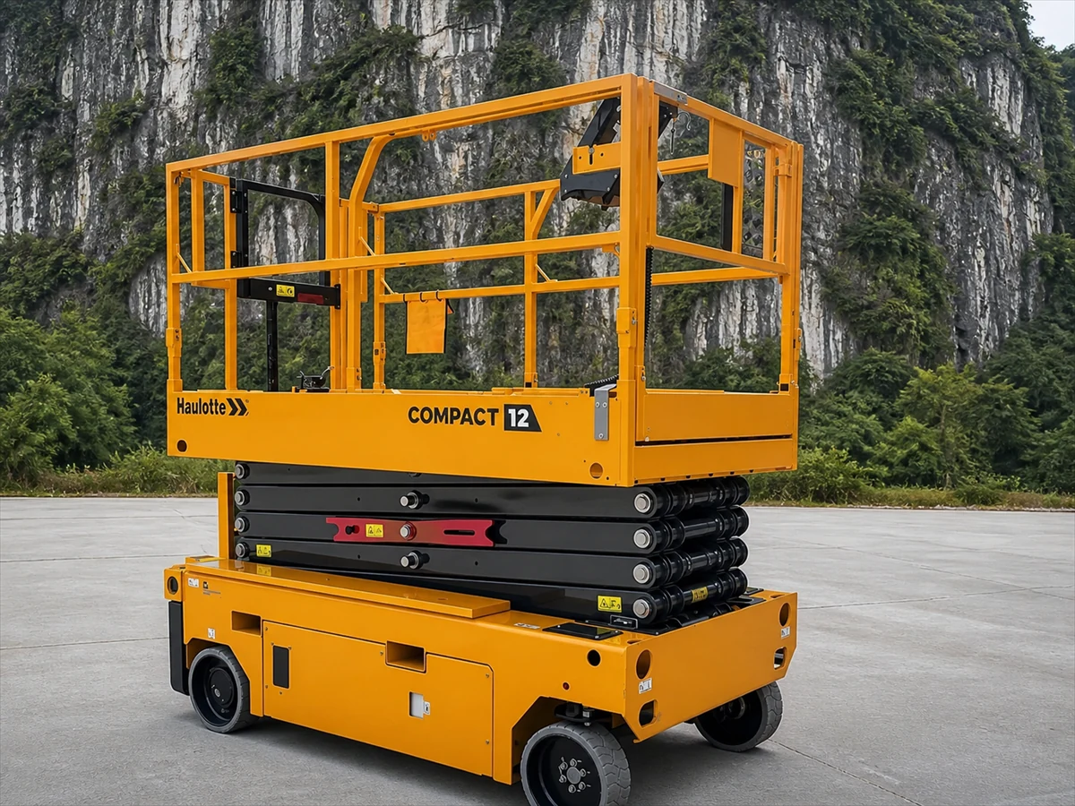 Xe nâng người Haulotte Compact 12 góc nhìn tổng thể