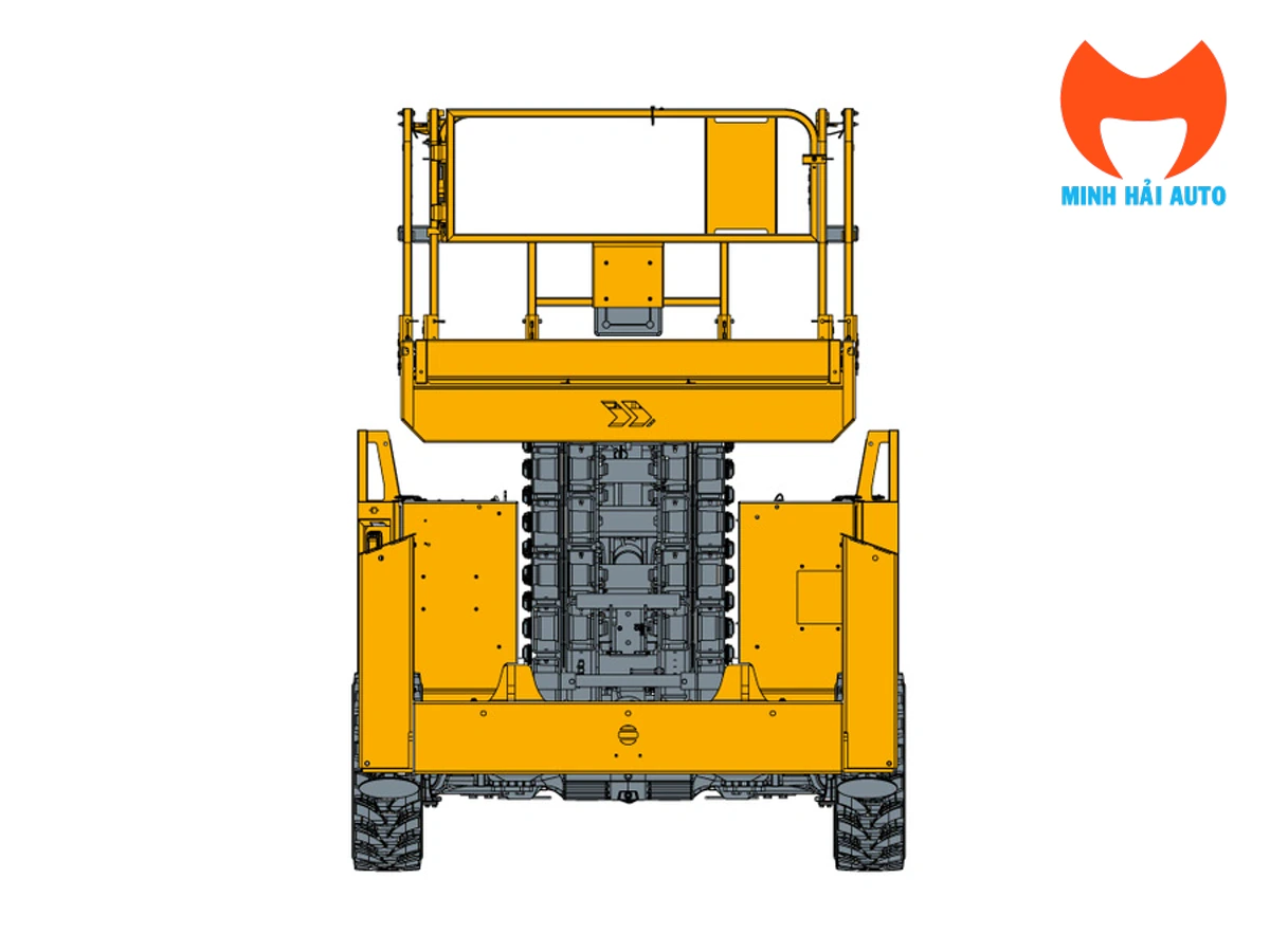 Hình chiếu phía trước xe nâng người Haulotte HS15 E