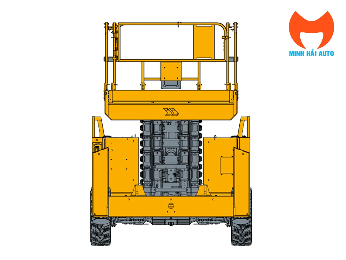 Hình chiếu phía trước của xe nâng người Haulotte HS15 E PRO