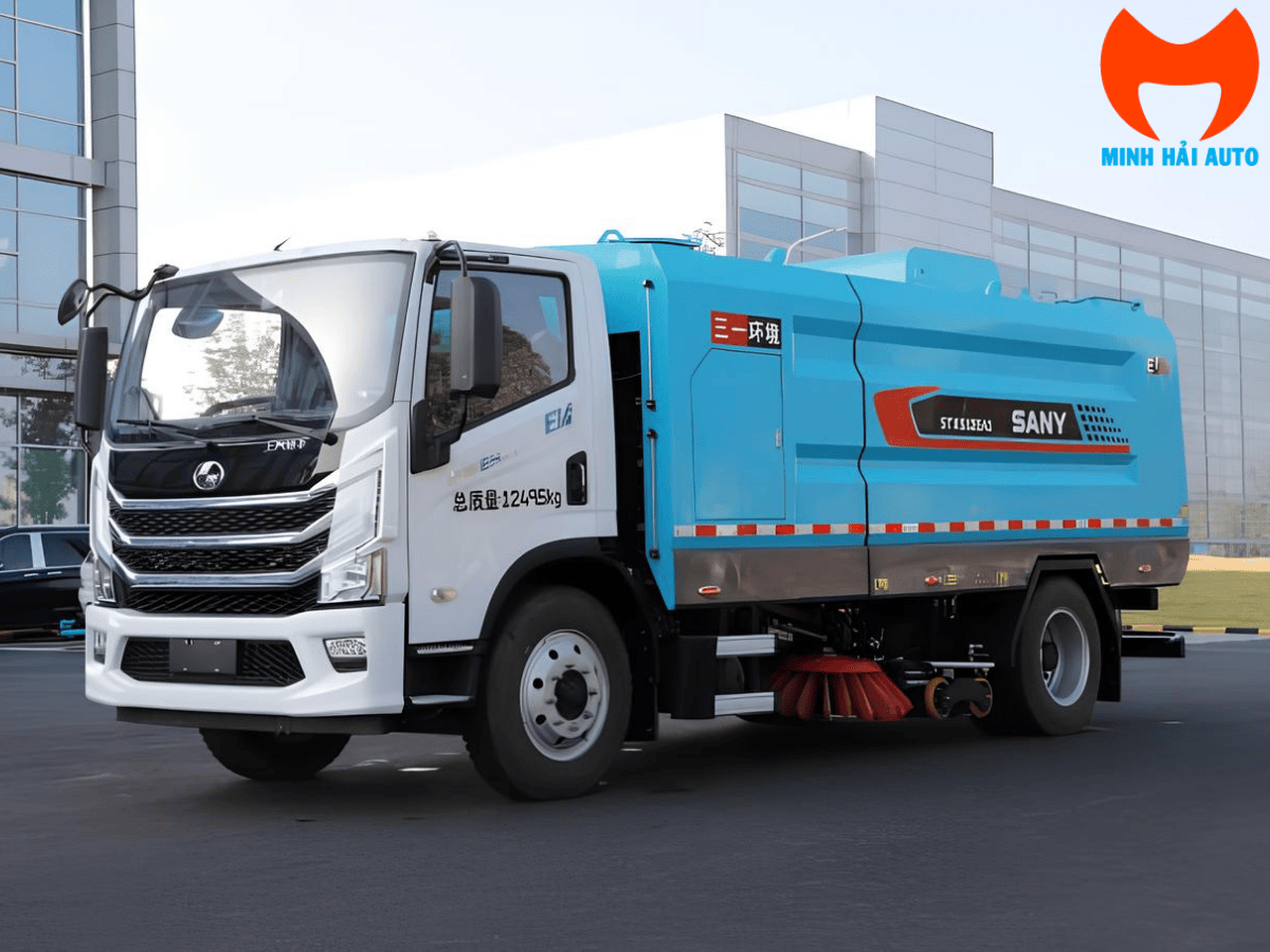 Hệ thống pin và sát xi xe quét rác điện Sany