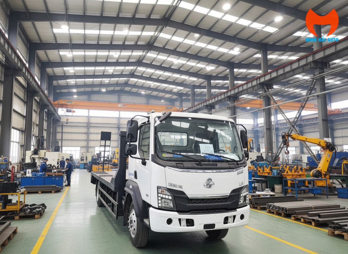 Hệ thống thủy lực và sàn của xe nâng đầu Chenglong L3 160Hp.