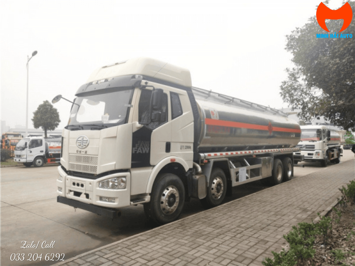 Hình ảnh tổng quan xe bồn chở xăng dầu 27 khối FAW CSC5320GYYLC chuyên dụng.