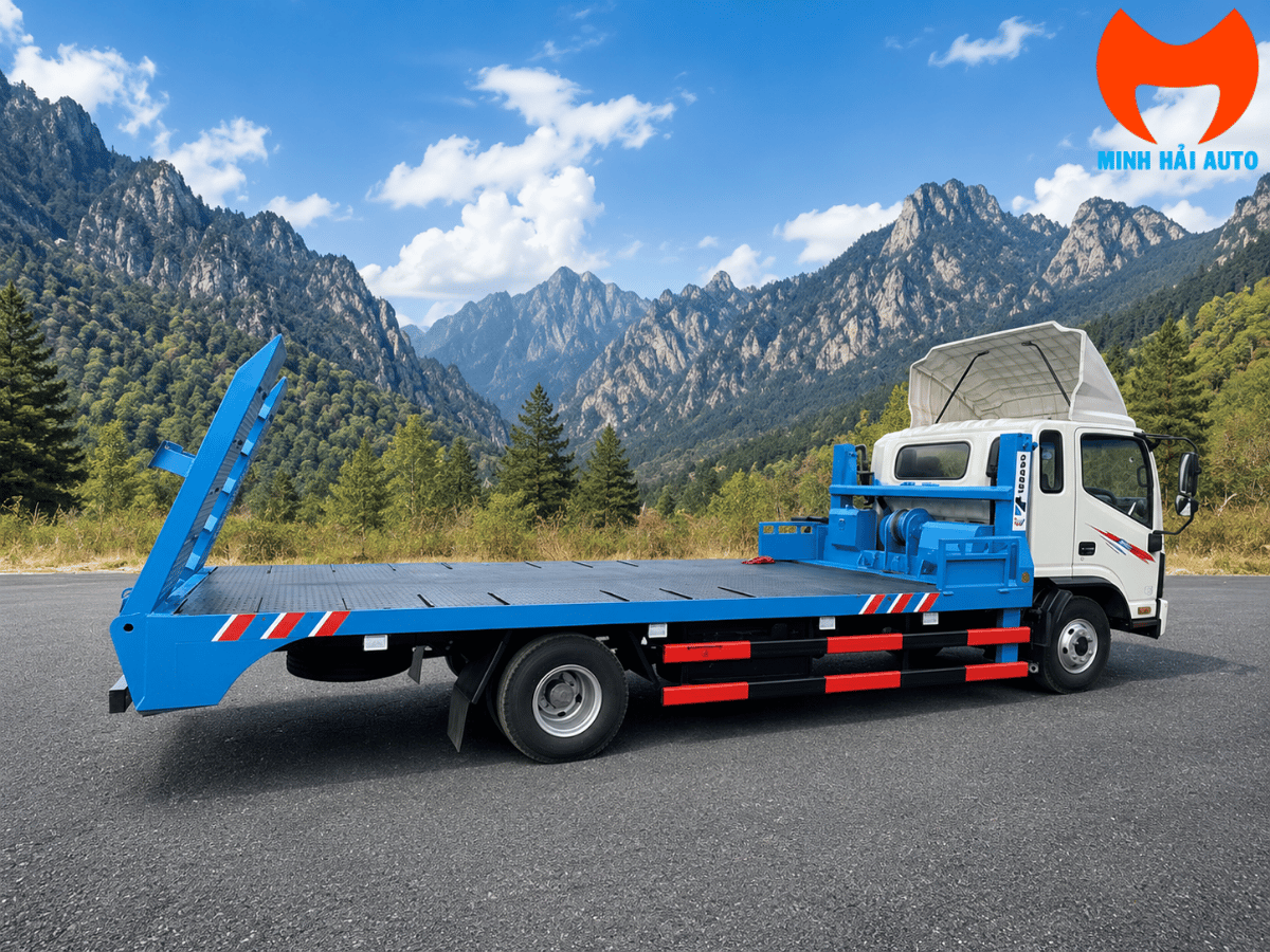 JAC N750 chở máy công trình