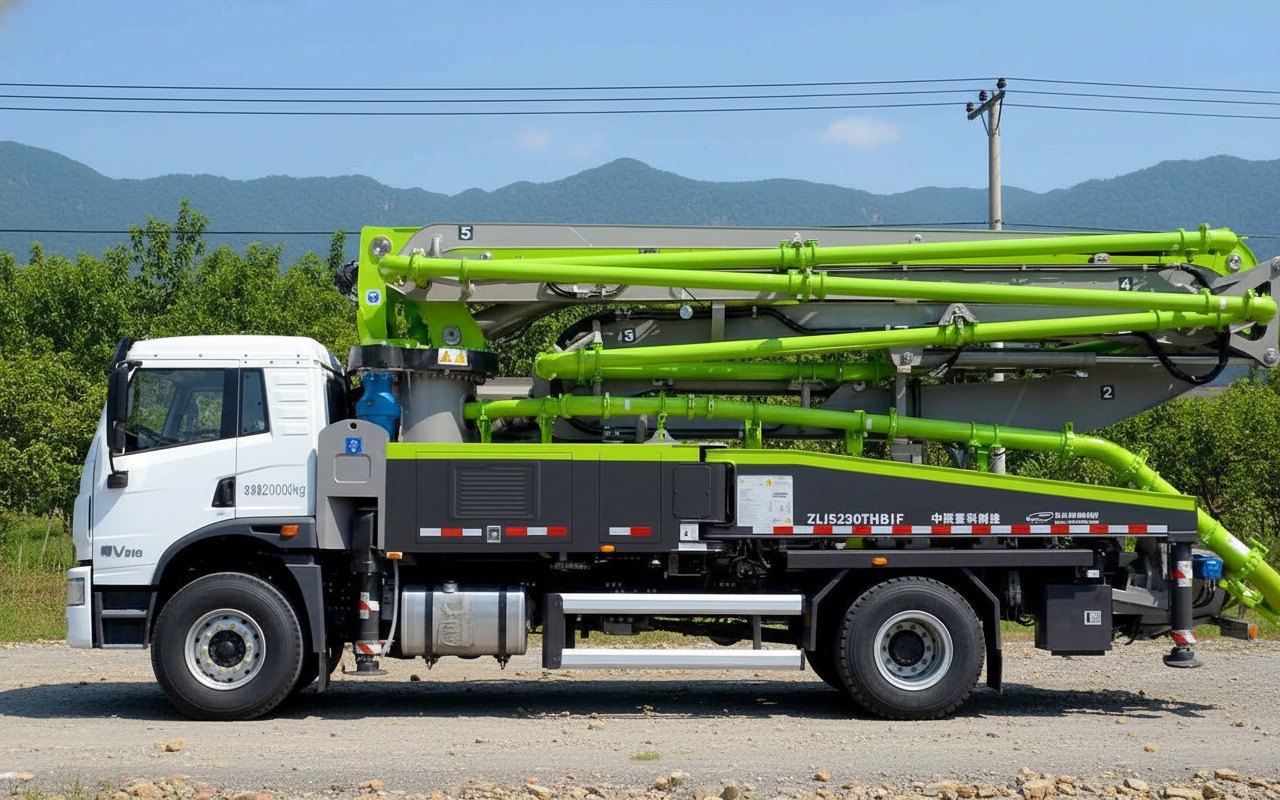 Kết cấu cần bơm 5 đốt RZ linh hoạt của xe bơm bê tông Zoomlion 38 mét.